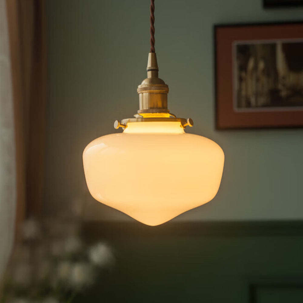 Elegant Brass & Glass Lantern Pendant Light