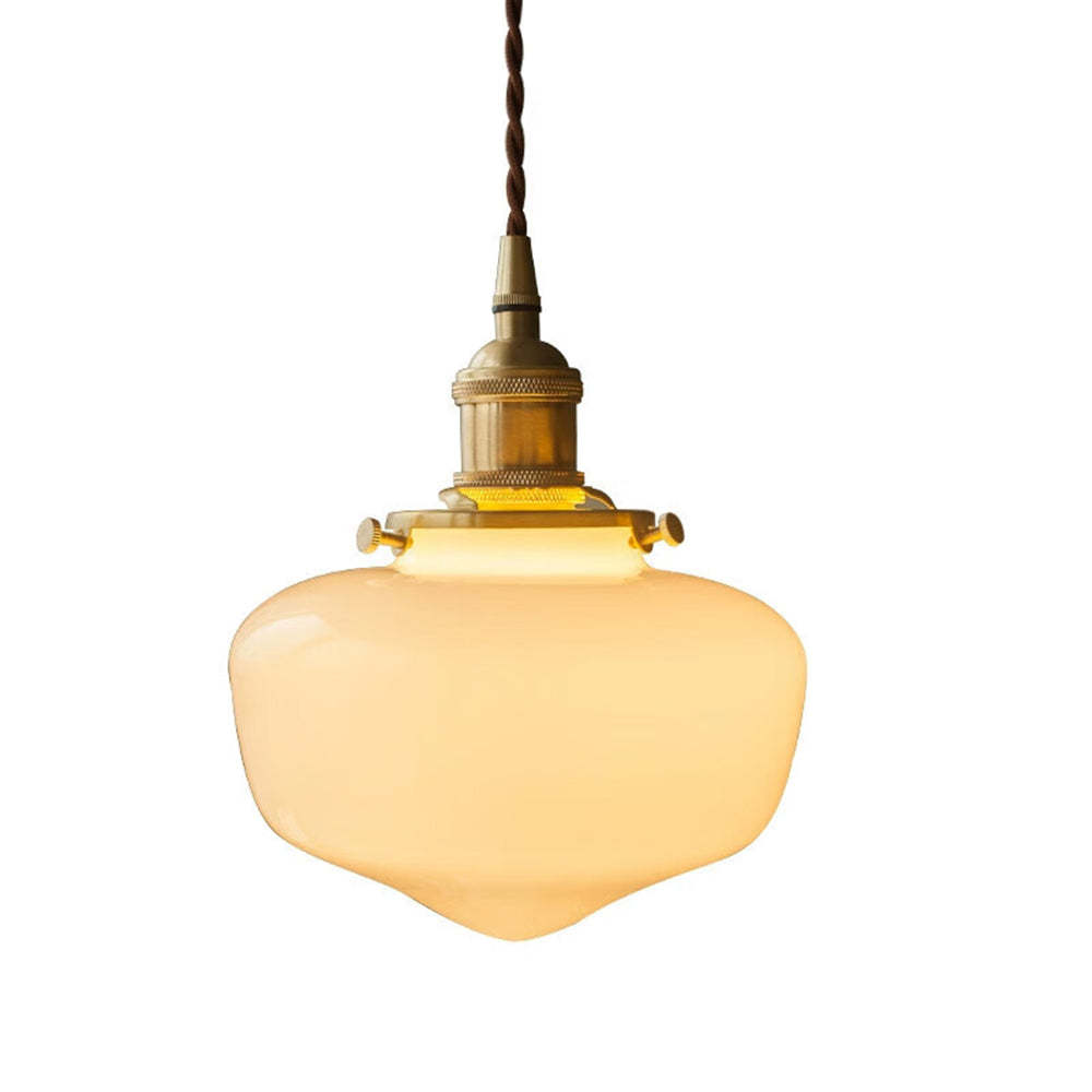 Elegant Brass & Glass Lantern Pendant Light
