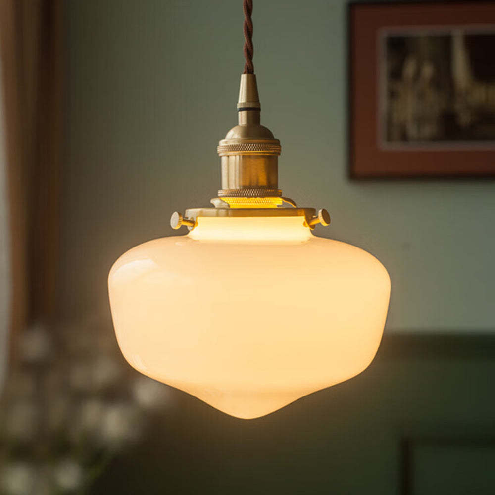 Elegant Brass & Glass Lantern Pendant Light