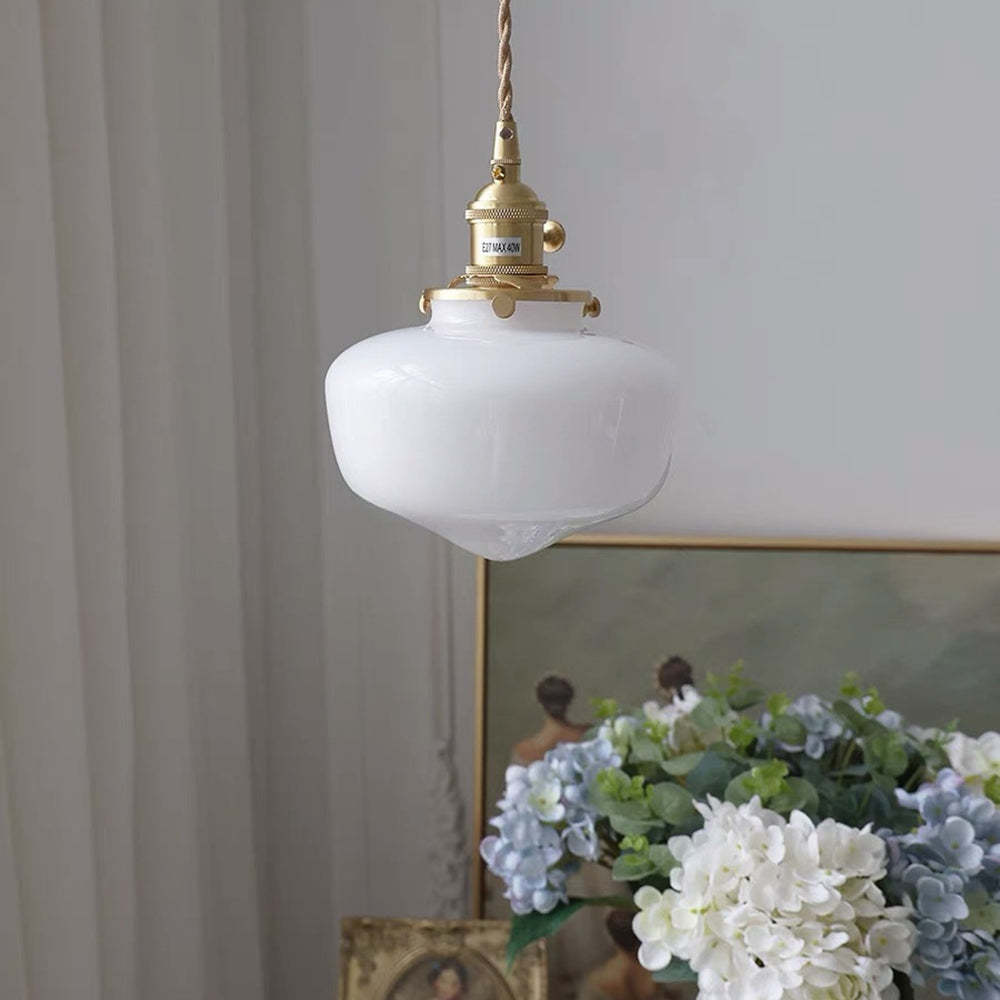 Elegant Brass & Glass Lantern Pendant Light