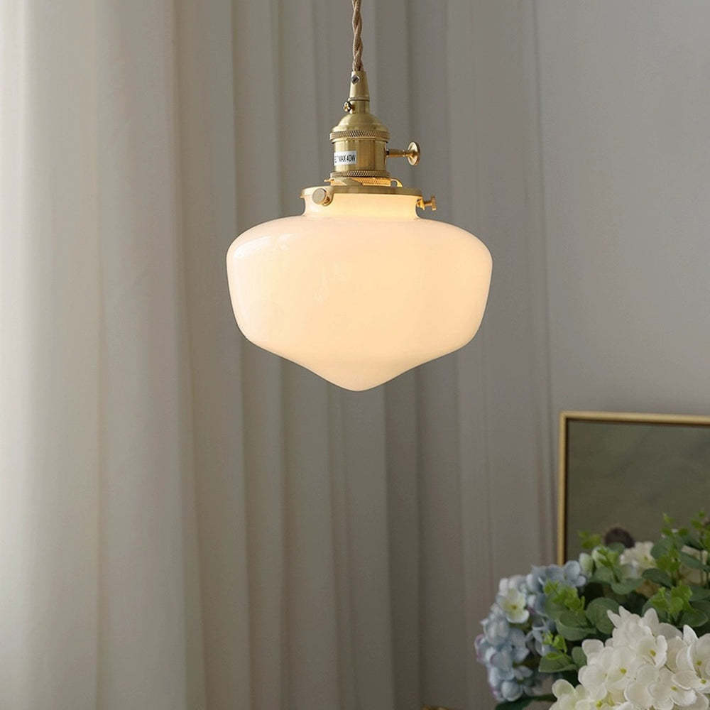 Elegant Brass & Glass Lantern Pendant Light