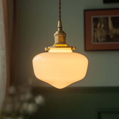 Elegant Brass & Glass Lantern Pendant Light
