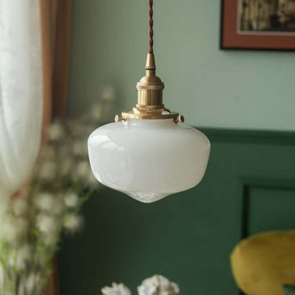 Elegant Brass & Glass Lantern Pendant Light