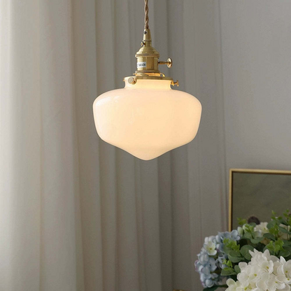 Elegant Brass & Glass Lantern Pendant Light